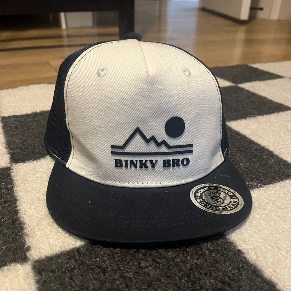 Binky bro size youth navy blue and white hat